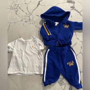 Polo Ralph Lauren blue sweatsuit with shirt 6 month baby boy